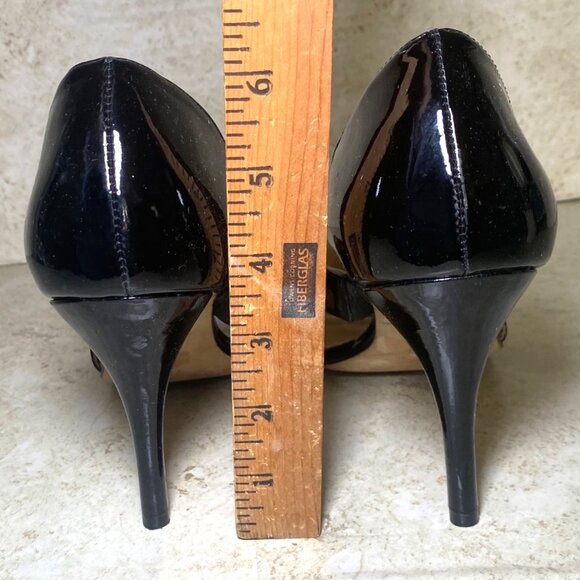 Michael Kors Black Patent Leather Open-Toe Strappy Heels Size 9 - Picture 4 of 8